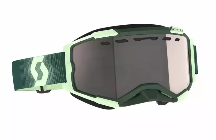 Scott Goggle Fury Snow Cross dark green/mint green / enhancer silver chrome - Kelkkailu ajolasit & linssit - D485562 - 1