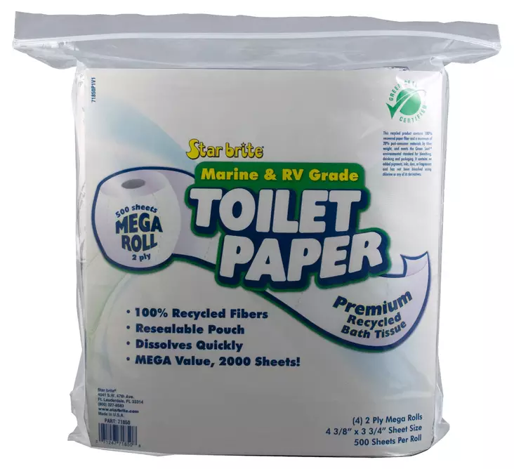 Star brite WC-paperi 100 % kierrät.valkaisem.2 krs: 500 arkki me-pkt/4rll - WC kemikaalit - D262892 - 1