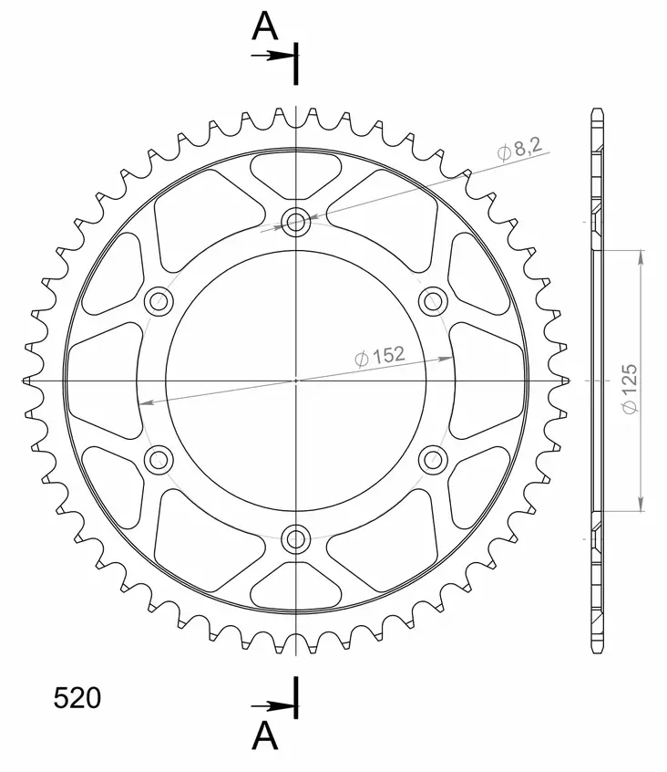 Supersprox Teräs takaratas RFE-8000:51 - Moottoripyörän takarattaat - D305862 - 1
