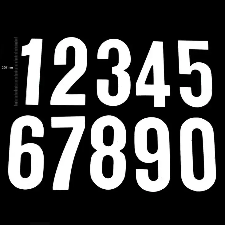 TMV Digits 200mm White '1' (20pcs) - Numeropohjat ja kilpanumerot - D449582 - 1