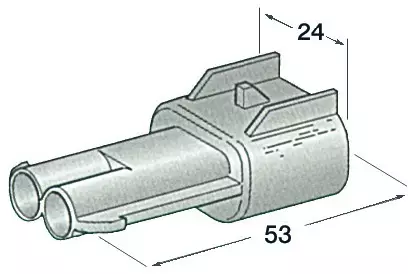Vesitiivis sähköliitin 2johto uros - Moottoriveneen Sähköliittimet - D134962 - 1