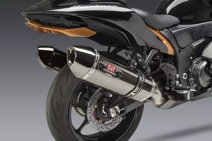 Yoshimura HAYABUSA 2022 Race R-77 Dual Stainless Slip-On Exhaust, w/ Onyx Muffle - Moottoripyörän äänenvaimentimet - D417672 - 1
