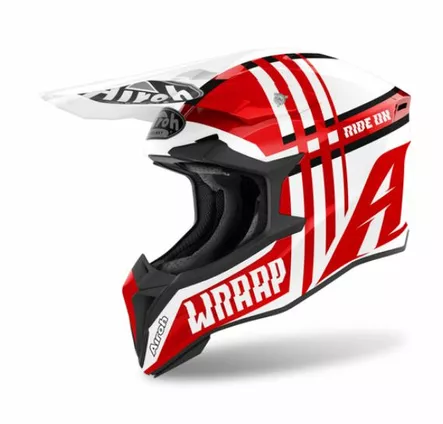 Airoh Kypärä Wraap Broken punainen - Offroad-kypärät - 112053 - 1