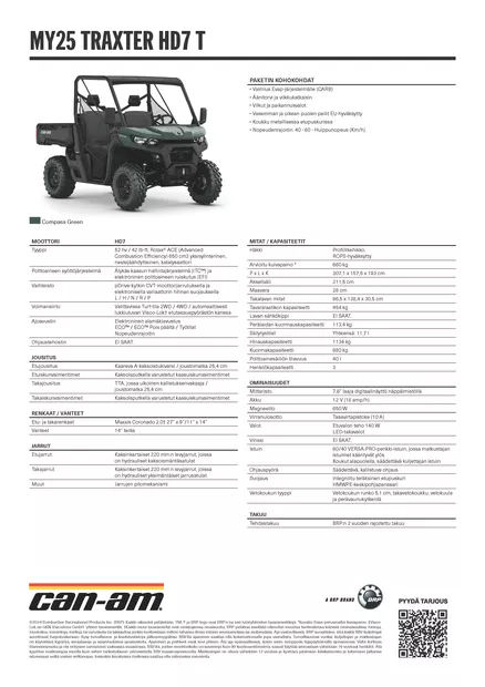 CAN-AM 25 TRAXTER HD7 BASE T COMPASS GREEN - Can-Am SSV 2025 - 140083 - 2