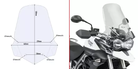 Givi Specific fitting kit for 6401DT Tiger 800 11- - Moottoripyörän tuulisuojat - D133193 - 1