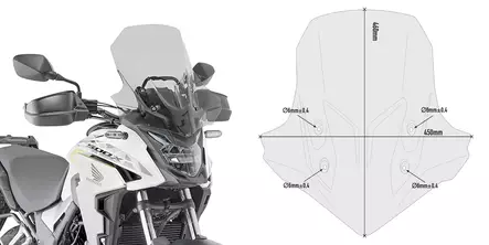 GIVI SPOILER HONDA CB500X FUMÉ - Moottoripyörän tuulisuojat - D332133 - 1