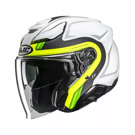 HJC Kypärä F31 Bask Fluo Keltainen/Valkoinen MC3HSF - Avokypärät - D524983 - 1