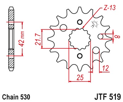 JT Eturatas JTF519.16 - Moottoripyörän eturattaat - D432043 - 2