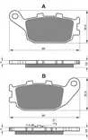 GOLDFREN Jarrupalat 155 Ceramic carbon S3 Rear Honda NSS250 FORZA 00-04 - Moottoripyörän jarrupalat - D482083 - 1