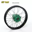 Haan wheel KX450 19-.. 17-3,50 GREEN HUB/BLACK RIM - Moottoripyörän täydelliset vanteet - D303423 - 1