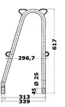 Osculati keulakaide 617mm - Veneen Kaidepylväät & keulakaiteet - D124893 - 2