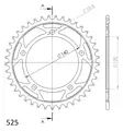 Supersprox / JT Teräs takaratas 1792.42 - Moottoripyörän takarattaat - D26633 - 2
