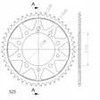 Supersprox Teräs takaratas 1304.47 - Moottoripyörän takarattaat - D26603 - 2