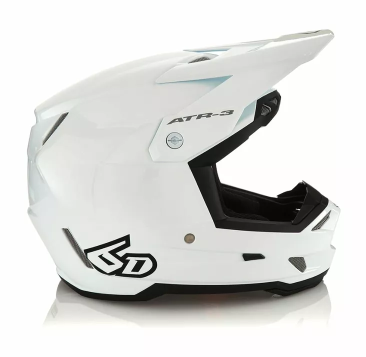 6D Helmet ATR-3 Solid Gloss White FIM - Offroad-kypärät - D546983 - 1