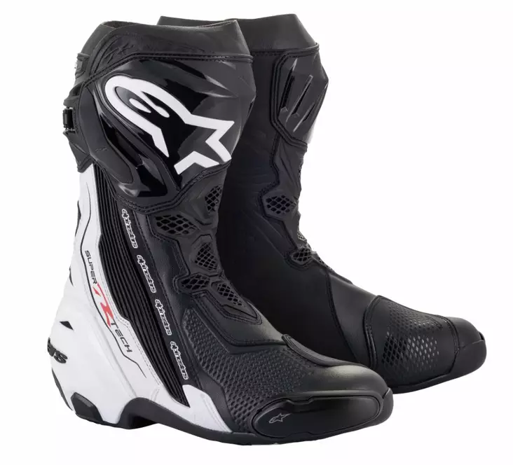 Alpinestars Ajosaapas Supertech R v2 Musta/Valkoinen - Moottoripyöräsaappaat - D372493 - 1
