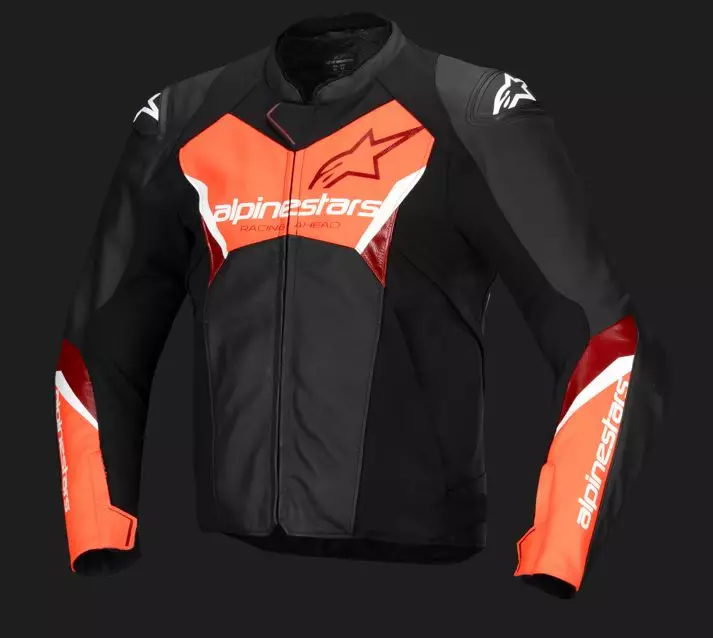 Alpinestars Nahkatakki Faster v3 Musta/Punainen Fluo - Moottoripyöränahkatakit & -liivit - D496893 - 1