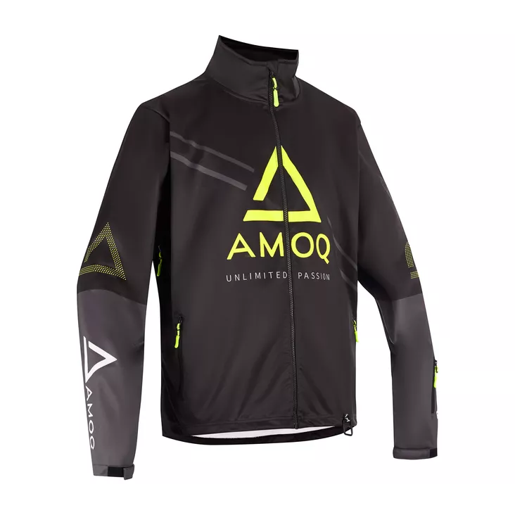 AMOQ Apex Racing Takki YOUTH Musta/Harmaa/HiVis - Kelkkailutakit - D498343 - 1