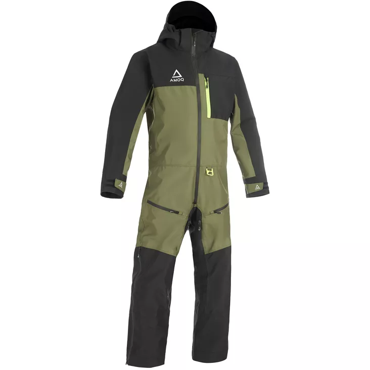 AMOQ Dynamic Haalari Vuorellinen Musta/Vihreä/Hivis - Kelkkailuhaalarit / Mono Suits - D521513 - 1