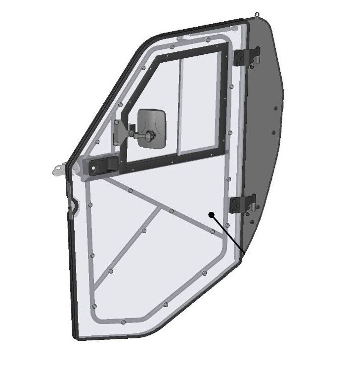 DFK Ovi Polykarbonaatti Vasen Täydellinen sis. kiinnike Segway Fugleman - DFK varaosat & tarvikkeet - D471193 - 1