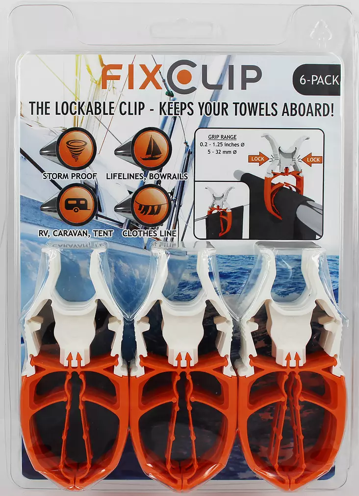 FIXCLIP 6-pack valkoinen - Veneen Mukavuus & säilytys kannella - D242453 - 1