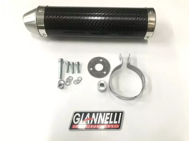 Giannelli Enduro 2T Äänenvaimentaja, Hiilikutu (E-hyv.), Aprilia 06- / Derbi 09- - Mopon Äänenvaimentajat - D153093 - 1