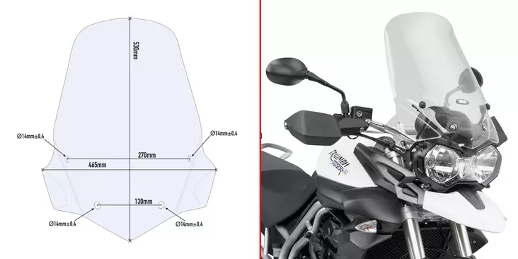 Givi Specific fitting kit for 6401DT Tiger 800 11- - Moottoripyörän tuulisuojat - D133193 - 1