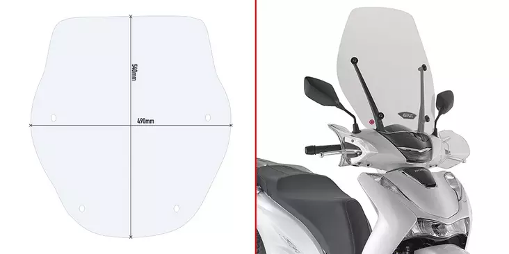 GIVI SPOILER HONDA SH 125-150 2020 - Moottoripyörän tuulisuojat - D403923 - 1