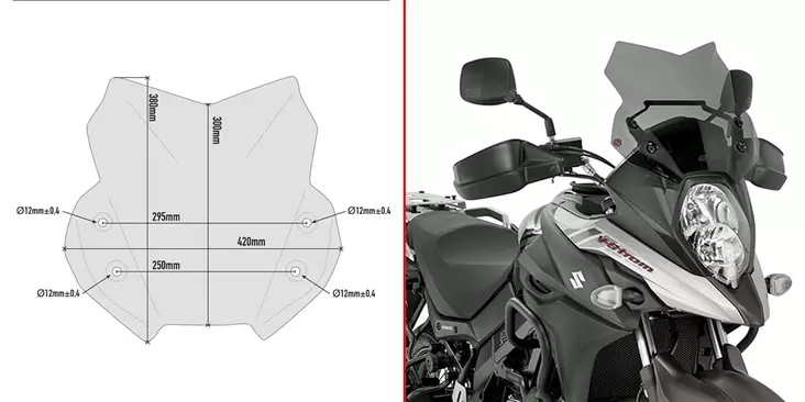 GIVI SPOILER SUZUKI DL650 VSTROM'17 - Moottoripyörän tuulisuojat - D332153 - 1