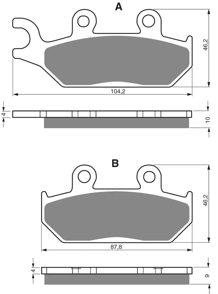 GOLDFREN Jarrupalat 033 Ceramic carbon AD - Moottoripyörän jarrupalat - D227883 - 1