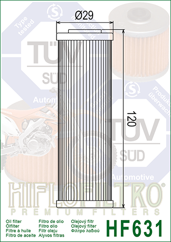 HiFlo öljynsuodatin HF631 - Moottoripyörän öljynsuodattimet - D130673 - 1