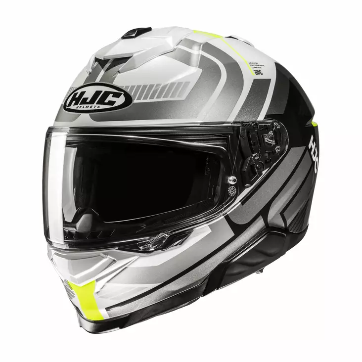 HJC Kypärä i71 Viz Valkoinen/Harmaa/Fluo Keltainen MC3H - Umpikypärät - D504323 - 1