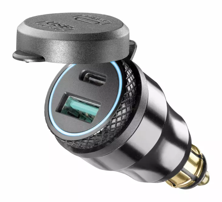 Interphone Din Adapter - 2 Usb - Moottoripyörän matkapuhelintarvikkeet - D501633 - 1