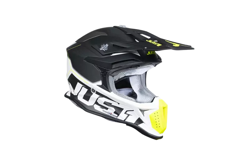 Just1 Kypärä J-18 F Hexa Fluo Keltainen/Musta/Valkoinen - Offroad-kypärät - D444893 - 1