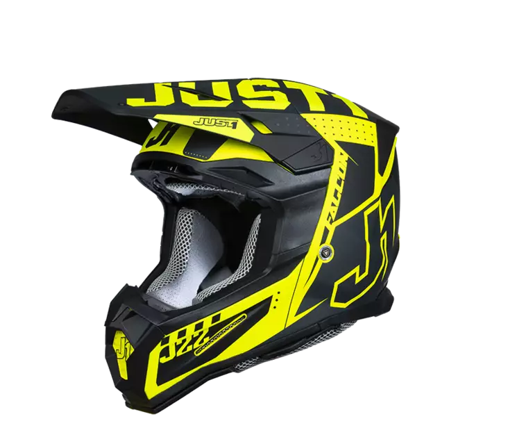Just1 Kypärä J-22 F Falcon Titanium/Musta/Fluo Keltainen - Offroad-kypärät - D444883 - 1
