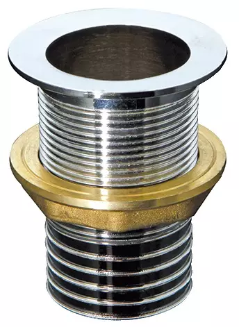 Läpivienti pohjatulpalle 42mm kromattu messinki - Läpiviennit - D241513 - 1