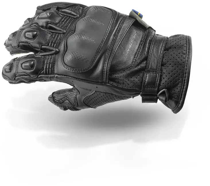 Lindstrands Handskat Holen Musta - Nahkaiset moottoripyörähanskat - D450713 - 1