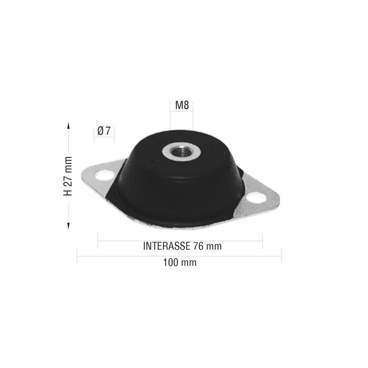 Moottorin kumityyny, M8, Bellier Jade, Opale, Divane / Microcar MGO1-2, Virgo - Mopoauton Moottorin osat - D484623 - 1