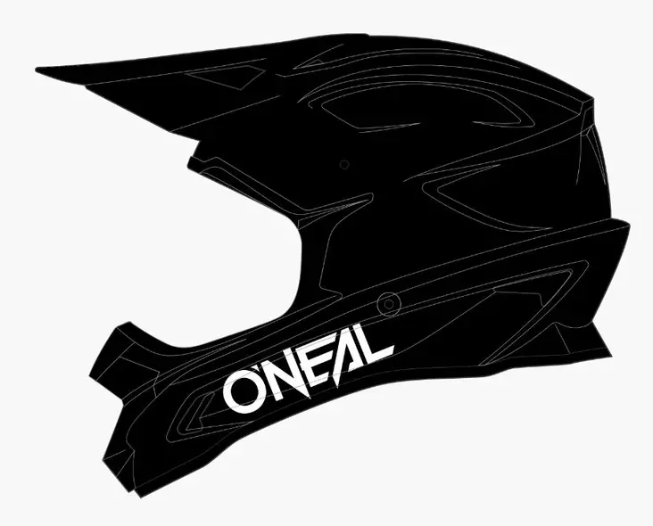 Oneal Hjälm 3-srs Matta Musta - Offroad-kypärät - D348633 - 1