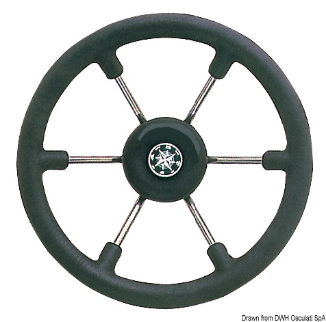 Osculati SS steering wheel black 340 mm - Ohjauspyörät - D404603 - 1