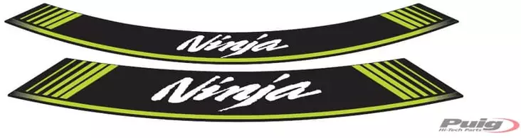 Puig Kit 8 Rim Strips Ninja C/Green - Moottoripyörän vanneteipit - D298673 - 1