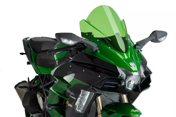 Puig Racing Screen Kawasaki Ninja H2 Sx 18' C/Green - Moottoripyörän tuulisuojat - D302963 - 1
