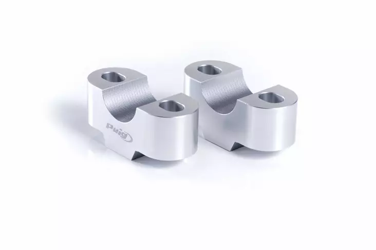 Puig Riser Handlebar Height 20Mm Universal C/Silver - Moottoripyörän ohjaustangon kiinnikkeet - D358873 - 1