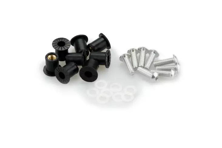 Puig Screw Kit whit silentblocks C/Silver - Moottoripyörän tuulisuojien tarvikkeet - D58833 - 1