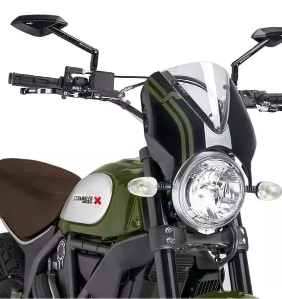 Puig Windshield Retrovision Scrambler 15-18 Black/Cl - Moottoripyörän tuulisuojat - D301083 - 1