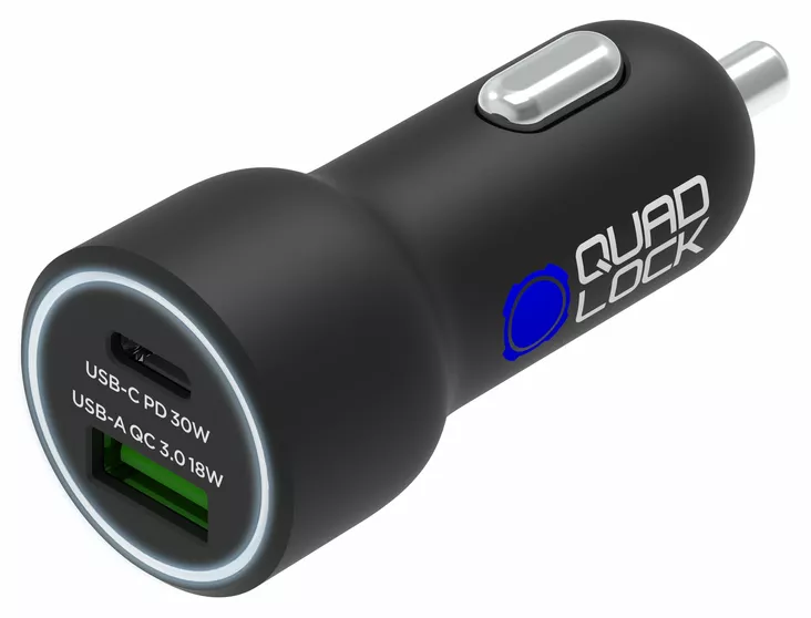 Quad Lock 48W Dual Car Charger - USB-C PD + USB-A QC3.0 - Matkapuhelin-, Gps- & kameratarvikkeet - D546823 - 1