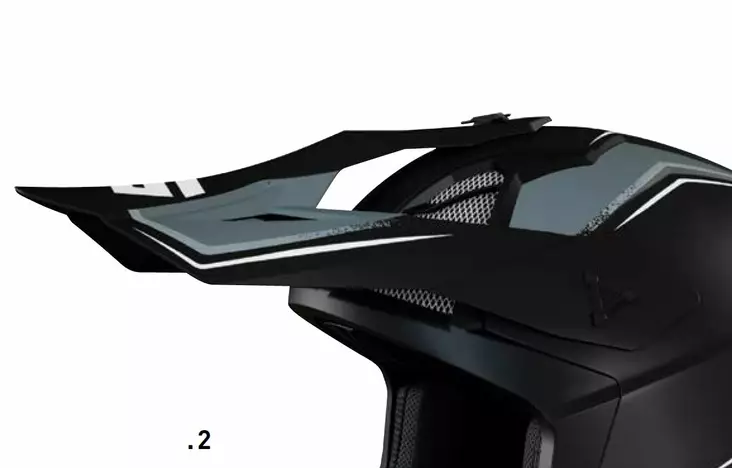 SHOT Lippa Lite Prism Musta/Valkoinen Matta - Offroad kypärien lipat - D409513 - 1