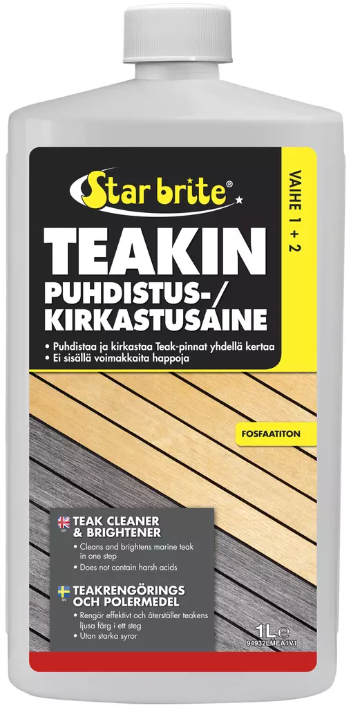 Star brite One Step Teak Cleaner & Bright Puhd./kirk. 1L - Veneen Tiikin & puun hoito - D259563 - 1