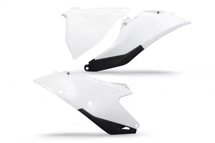UFO Sivunumerokilvet GasGas MC125-450 + EC250-350 2021-23 Valkoinen 041 - Moottoripyörän sivupaneelit - D386313 - 1