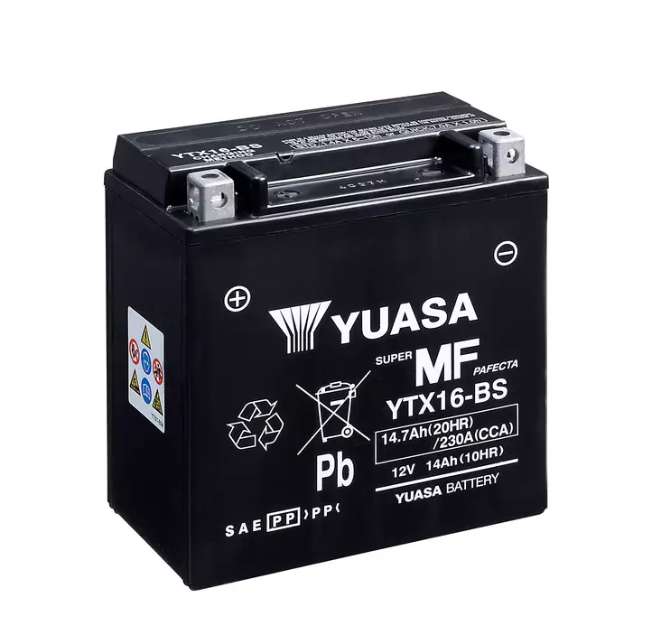Yuasa akku YTX16-BS (cp) Happopatruuna mukana (3) - Akut - D783 - 1