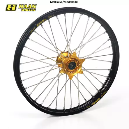 Haan wheel SX&SXF&EXC MODELS 03-14, HSB 03-13 21-1,60 BLACK RIM/GOLD HUB - Moottoripyörän täydelliset vanteet - D238764 - 1